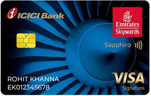 Emirates Skywards ICICI Bank Sapphiro Credit Card card image
