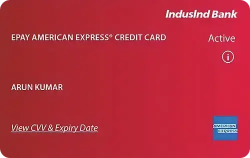 IndusInd Bank ePay Amex Credit Card card image